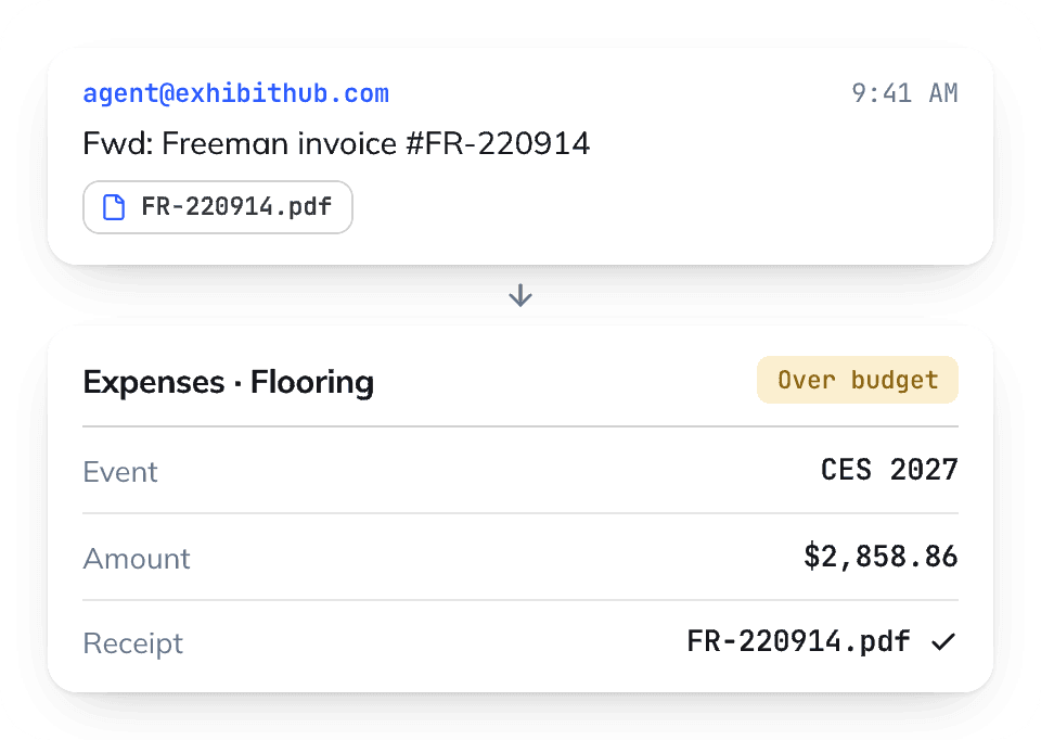 Expense filed to a budget line