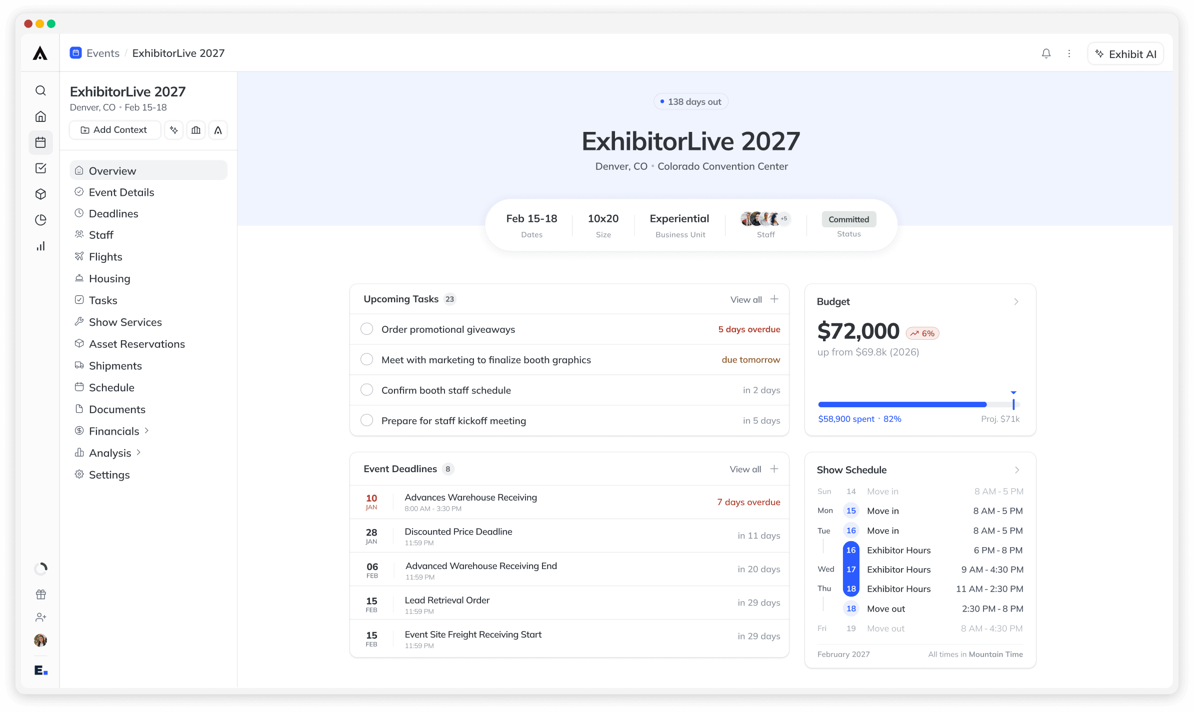 ExhibitHub event overview
