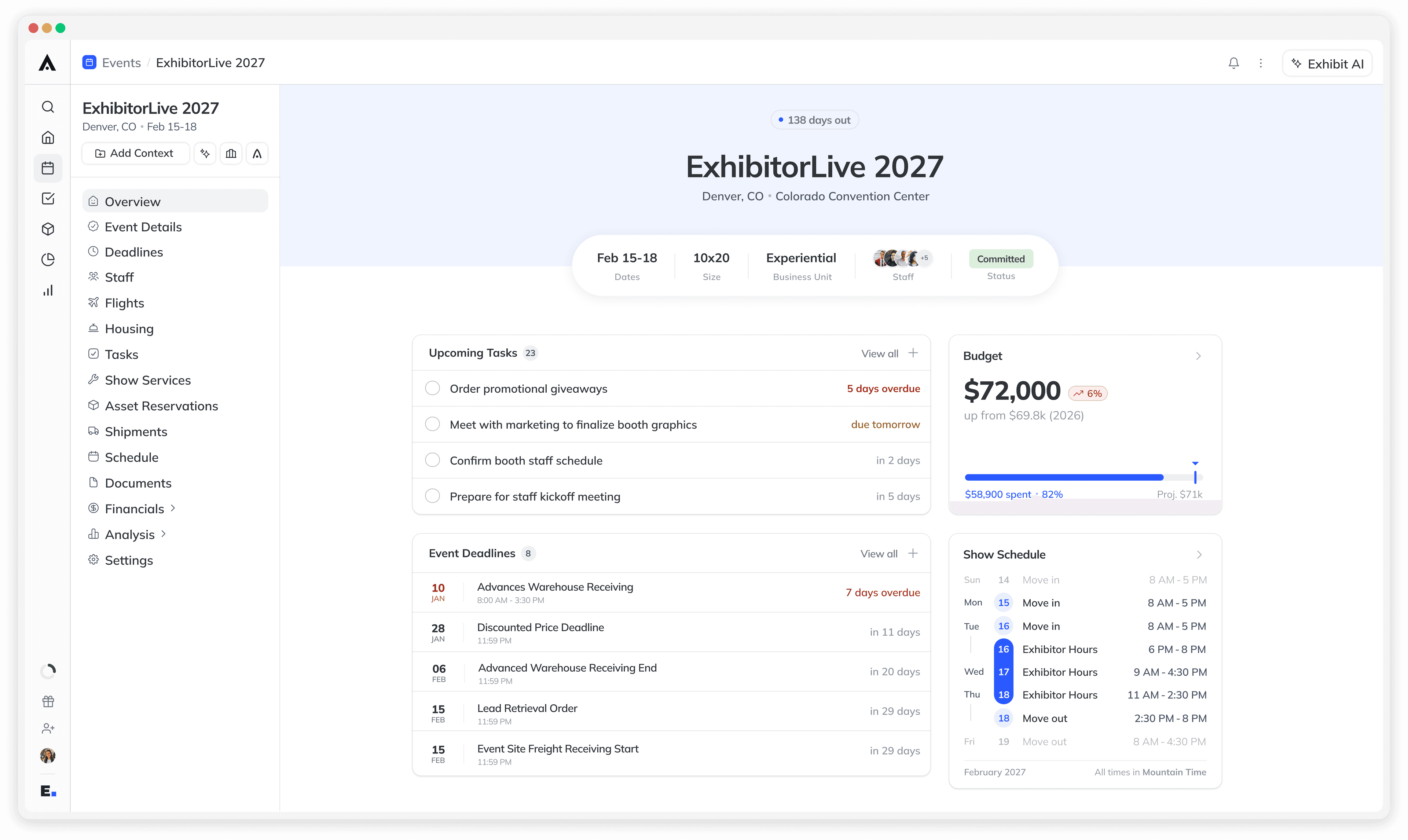 ExhibitHub event overview